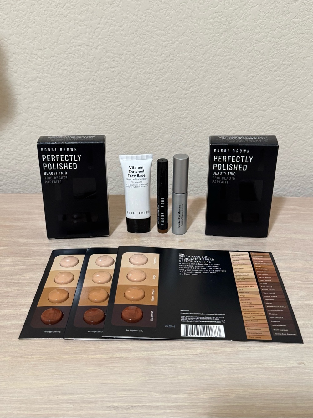 Bobbi Brown Perfectly Polished Beauty Trio Set –Travel Size (2 Sets) New In Box